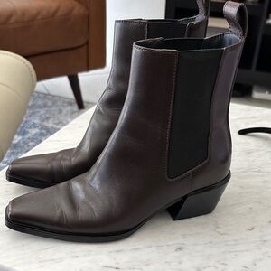 Rag & Bone Joni Chelsea Chocolate Brown Leather Ankle Boots